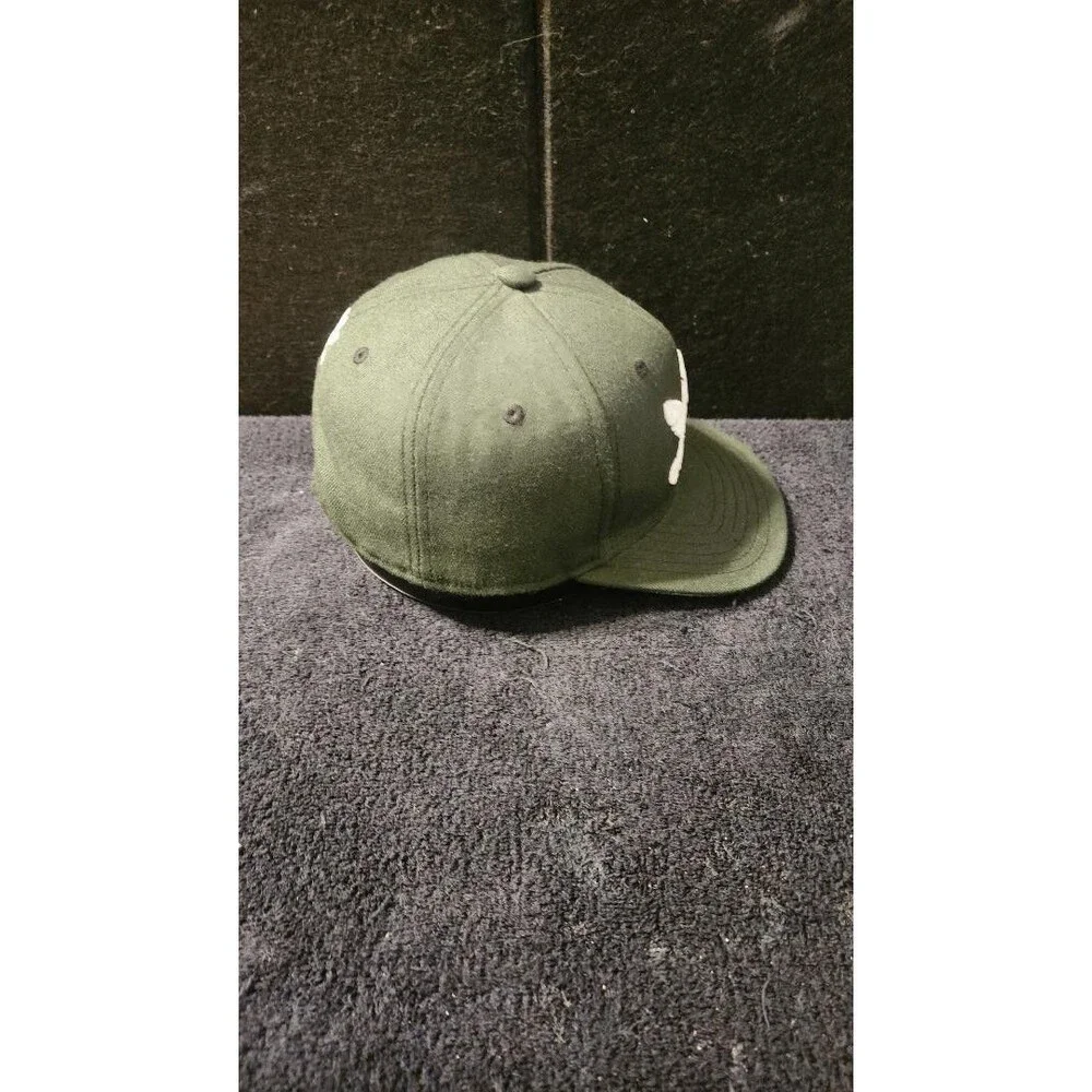 adidas Olive Green White Trefoil Stripes Snap Back Hat